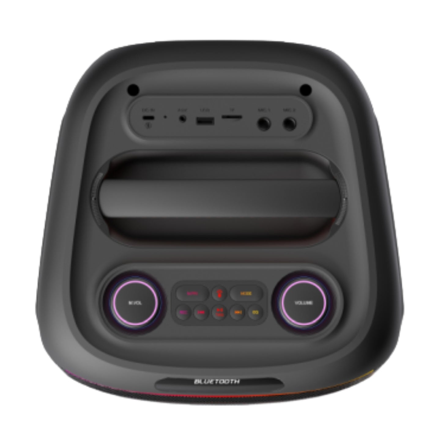 Denver BPS-270 Bluetooth Partylautsprecher mit 8" Woofer, 40W RMS, TWS, LED-Lichteffekten, USB, MicroSD, AUX, Karaoke & Akku