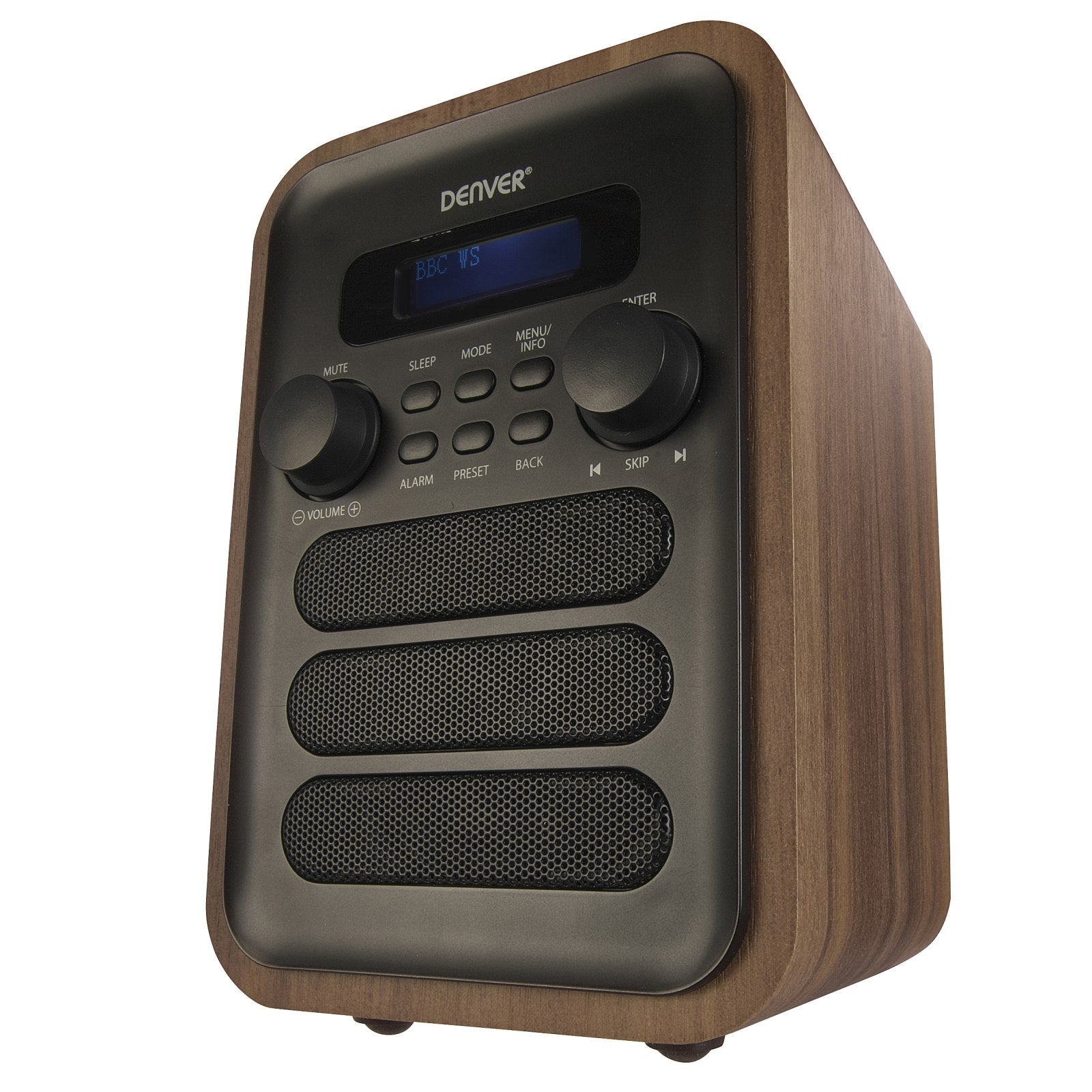 DENVER DAB-48GREY – Digitalradio mit DAB+, FM, Bluetooth & Fernbedienung – Frontansicht – Produktbild von Soundmaxx Online