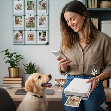 DENVER MCP-6010 mobiler Farbdrucker mit Bluetooth, App-Steuerung, Akku und vielseitigen Druckmedien