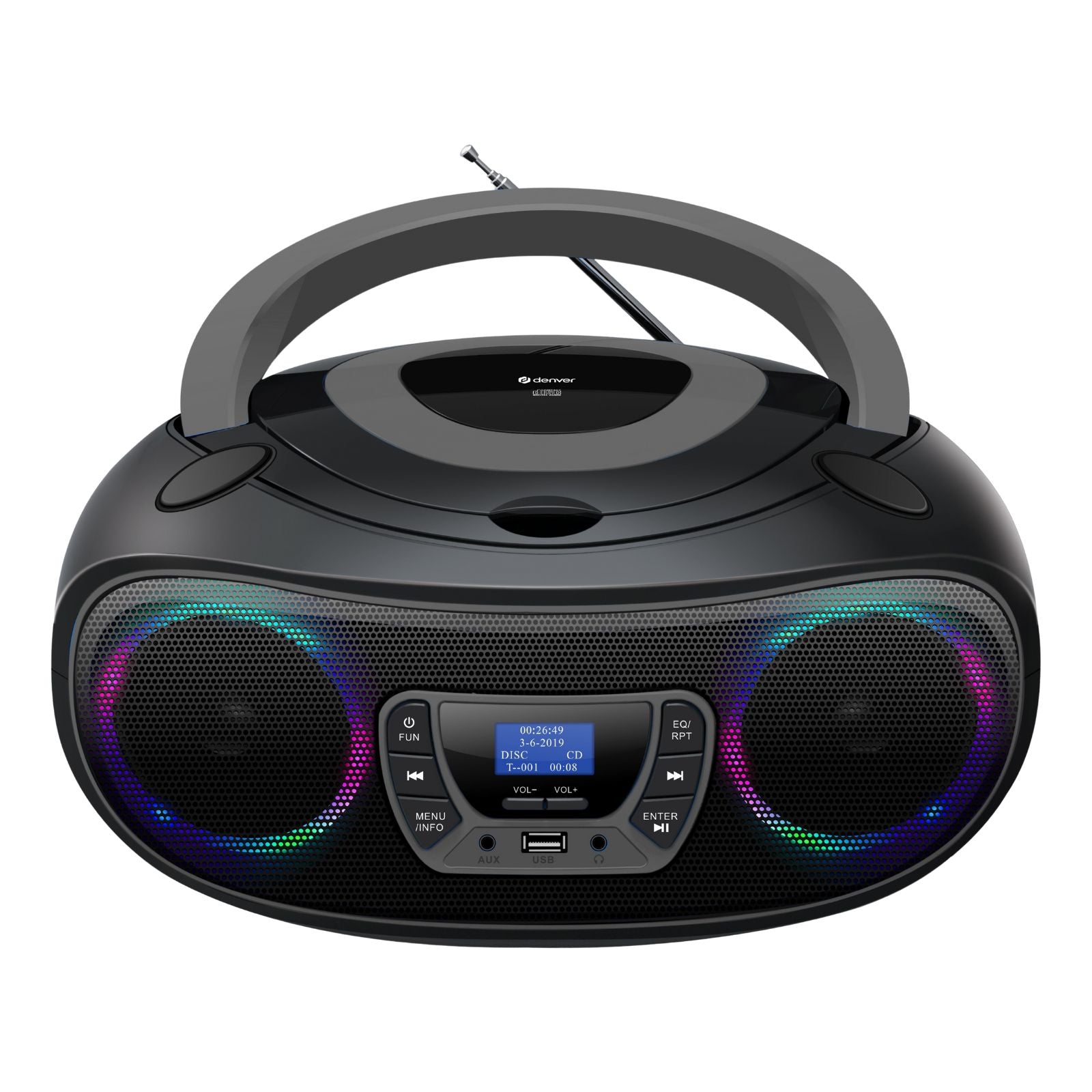 DENVER TDB-212 – DAB+ Boombox mit Bluetooth CD-Player AUX