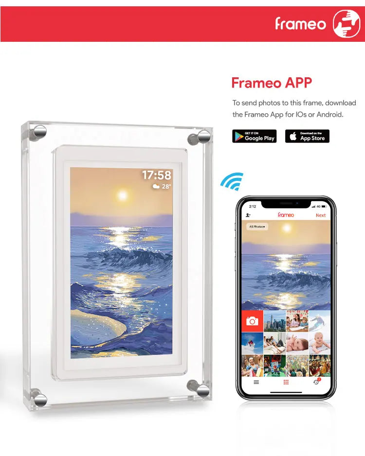 Frameo 5 Inch WiFi Digital Picture Frame 1280 * 720 IPS HD