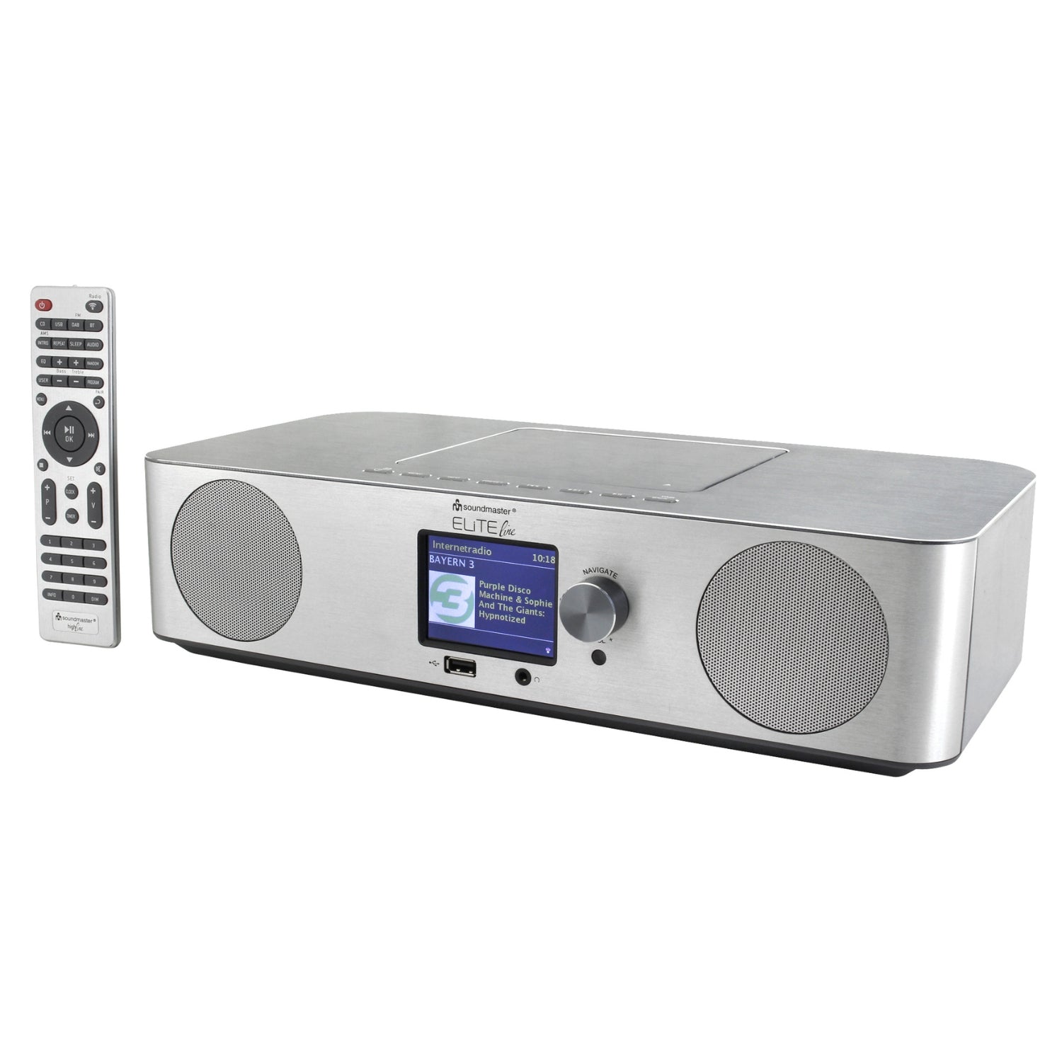 Soundmaster EliteLine ICD2060SI Internet radio compact system CD player Bluetooth DAB+ USB SPOTIFY APP control