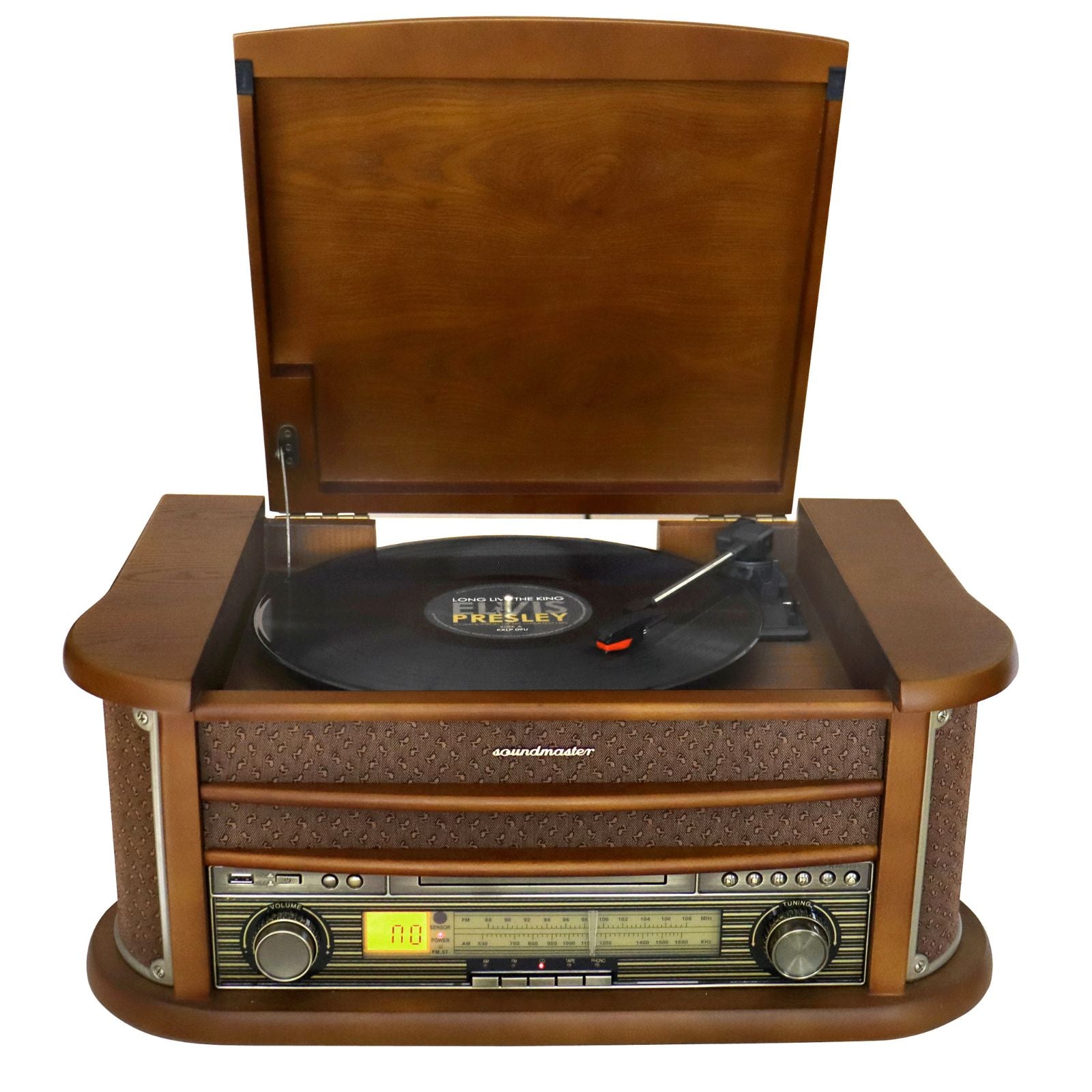 Soundmaster NR560 nostalgic stereo system compact system turntable CD player MP3 USB encoding cassette player 75-Ohm connection