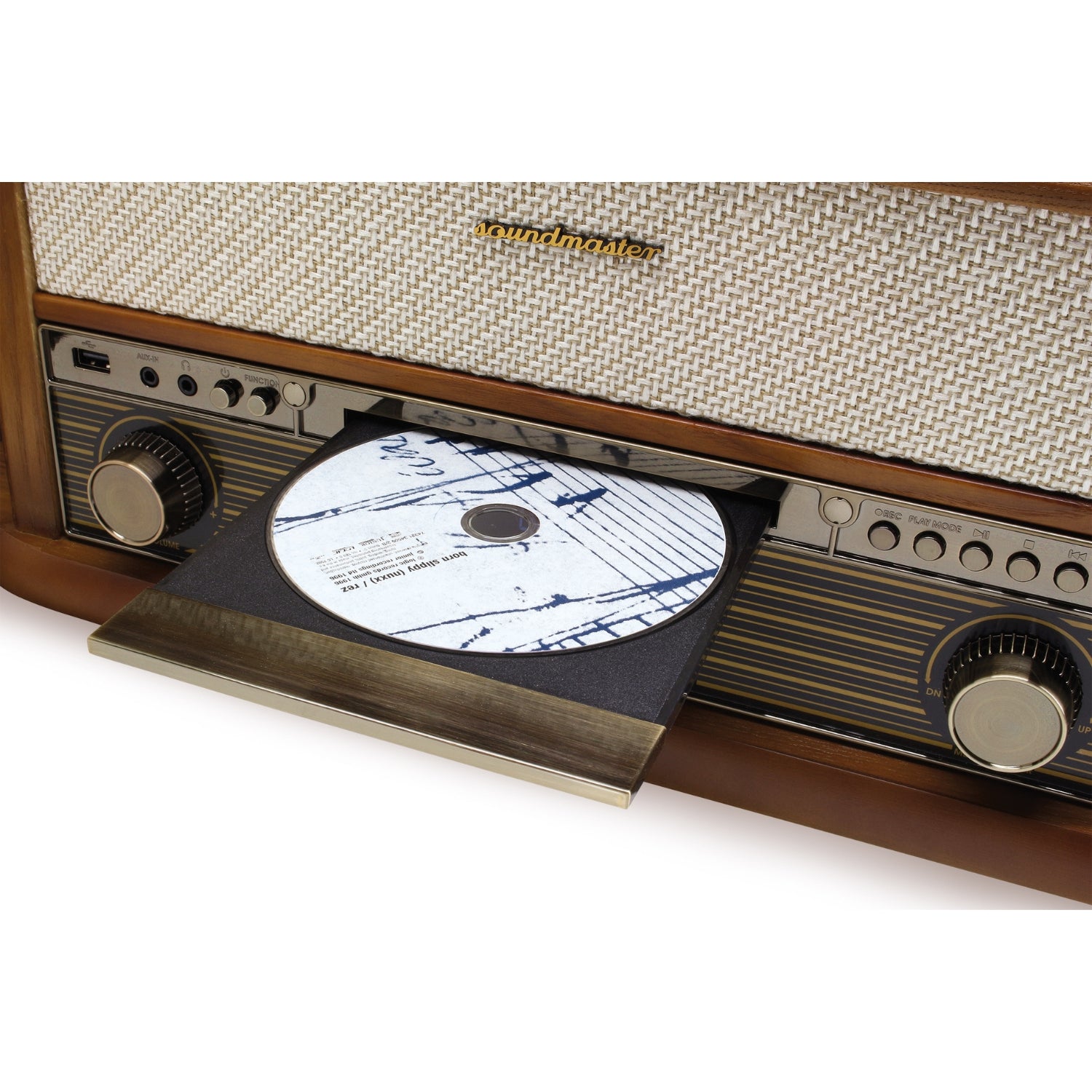Soundmaster NR566BE 7-in-1 nostalgic stereo system with record player Audio Technica magnetic pickup | Digital radio DAB+ | CD-MP3 | USB | Cassette | Bluetooth | Digitization function | Equalizer