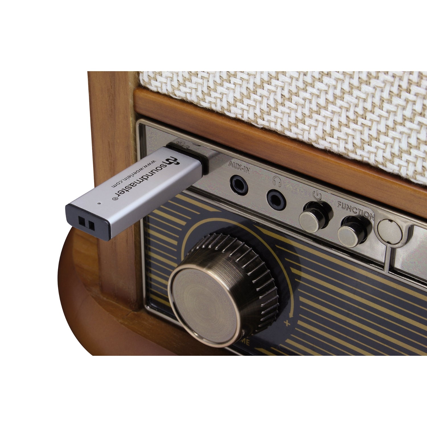 Soundmaster NR566BE 7-in-1 nostalgic stereo system with record player Audio Technica magnetic pickup | Digital radio DAB+ | CD-MP3 | USB | Cassette | Bluetooth | Digitization function | Equalizer