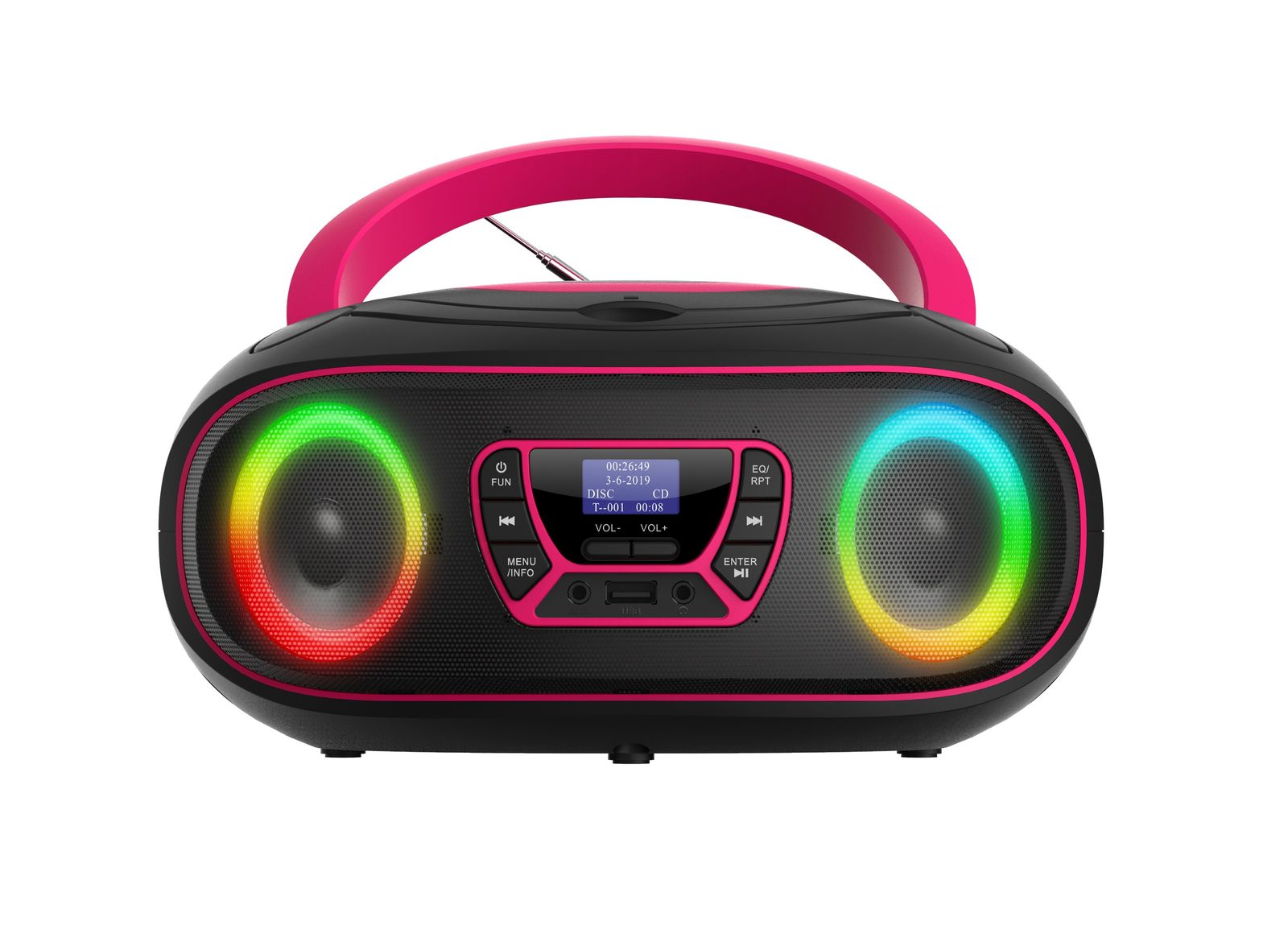 DENVER TDB-212 – DAB+ Boombox mit Bluetooth CD-Player AUX