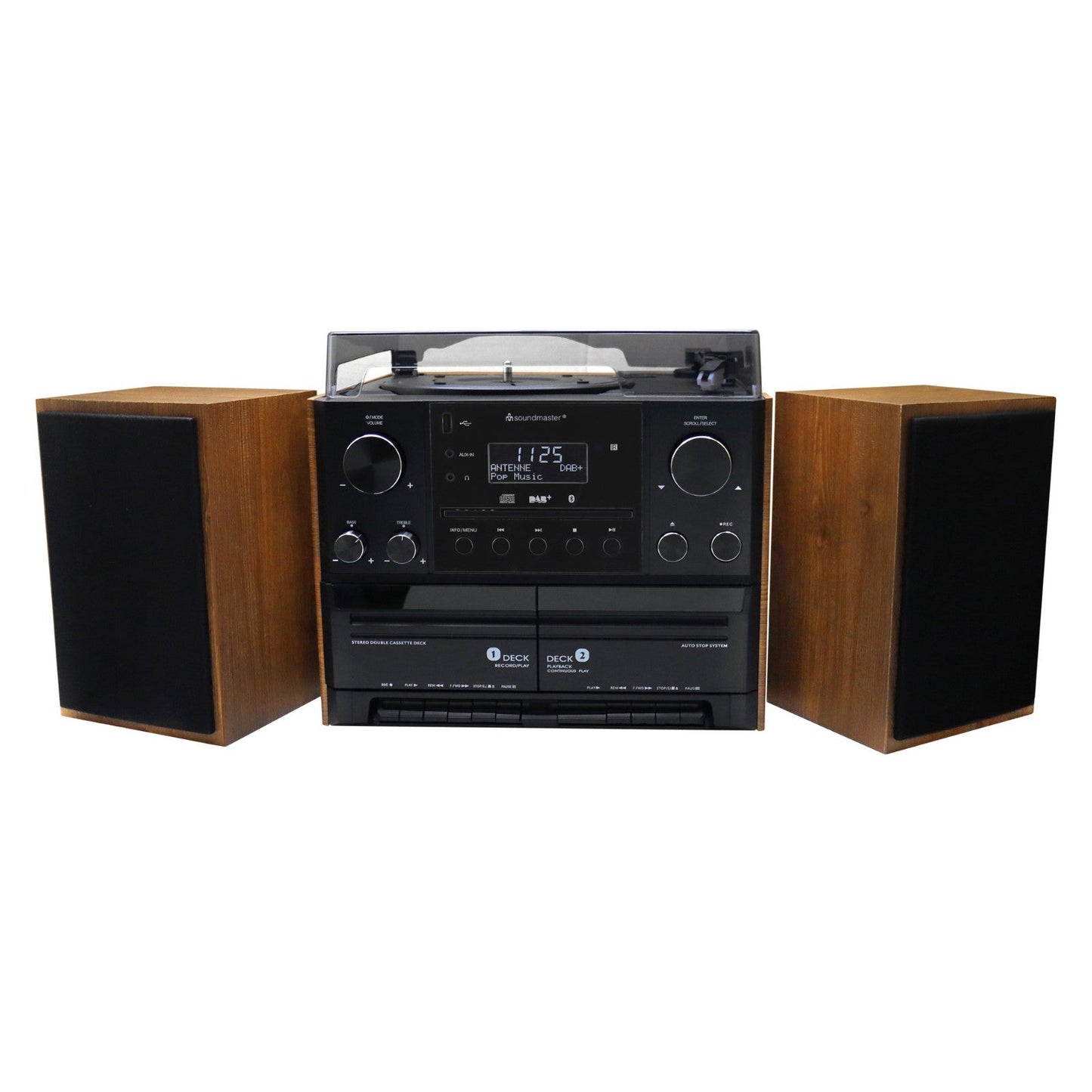 B-WARE Soundmaster MCD5600BR Stereoanlage mit Plattenspieler VOLLE GEWÄHRLEISTUNG! – Frontansicht – Produktbild von Soundmaxx Online