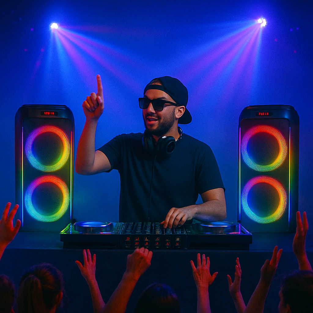 DENVER BPS-458 – Karaoke Bluetooth-Partylautsprecher Akku