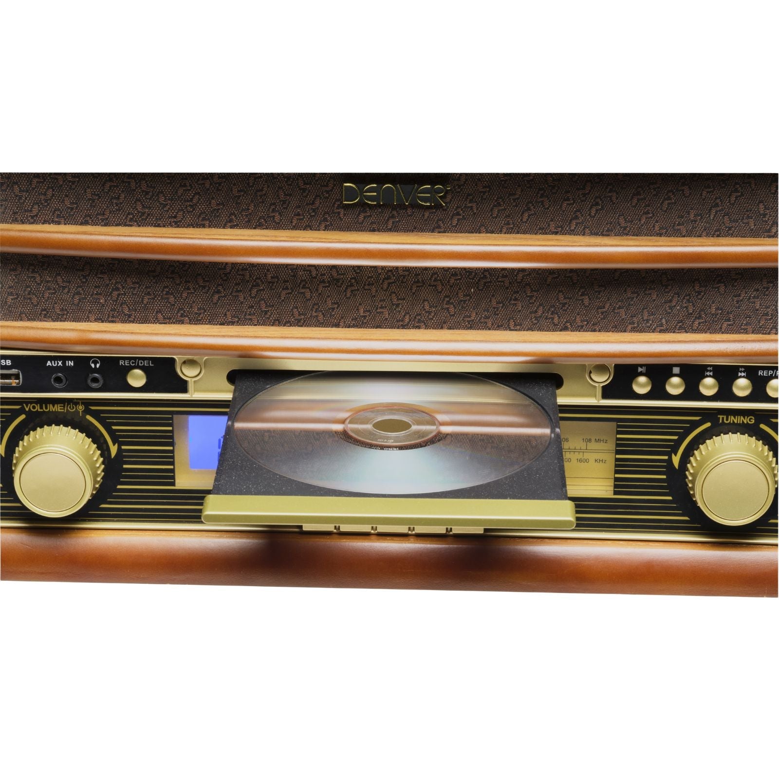 Denver MCR‑50 MK3 Retro Musiksystem mit Plattenspieler CD