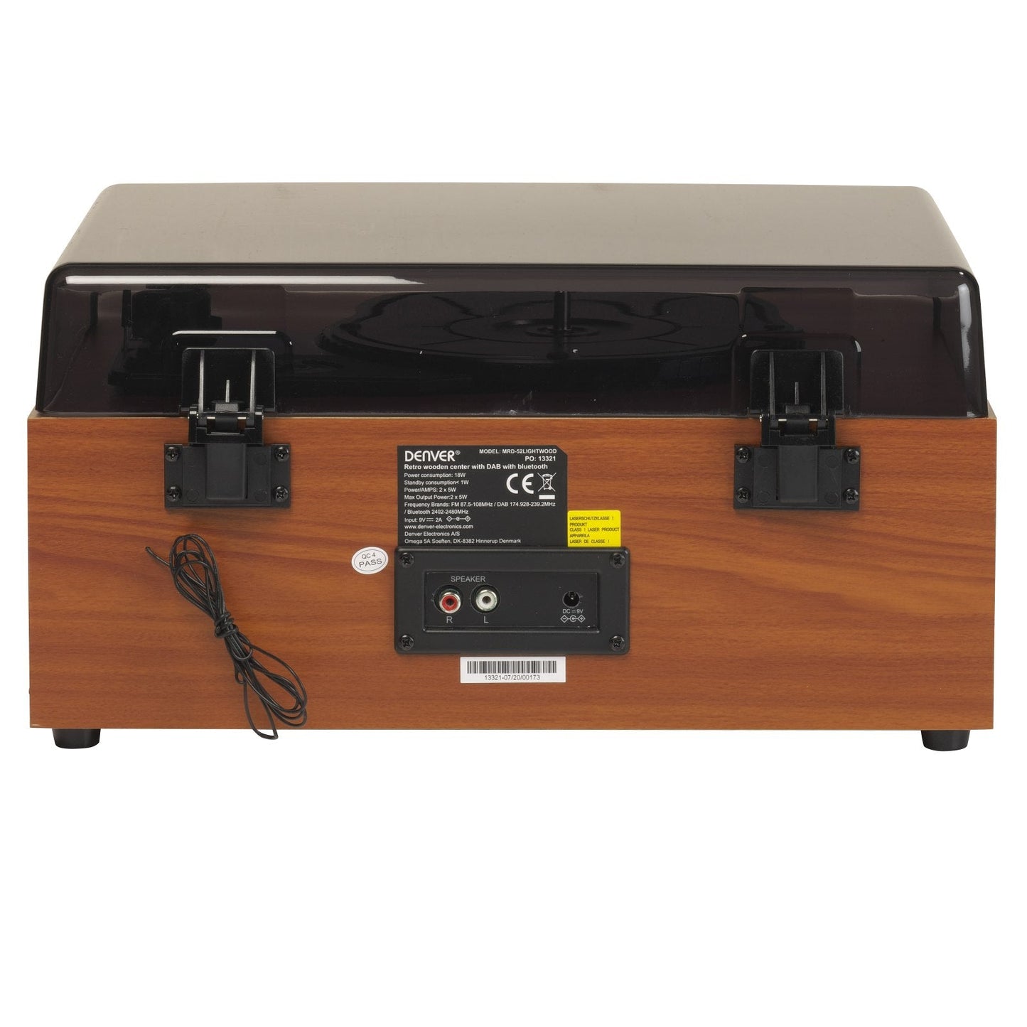 denver mrd 52lw light wood retro musikcenter mit dab bluetooth vu metern plattenspieler – Ansicht 10 – Produktbild von Soundmaxx Online