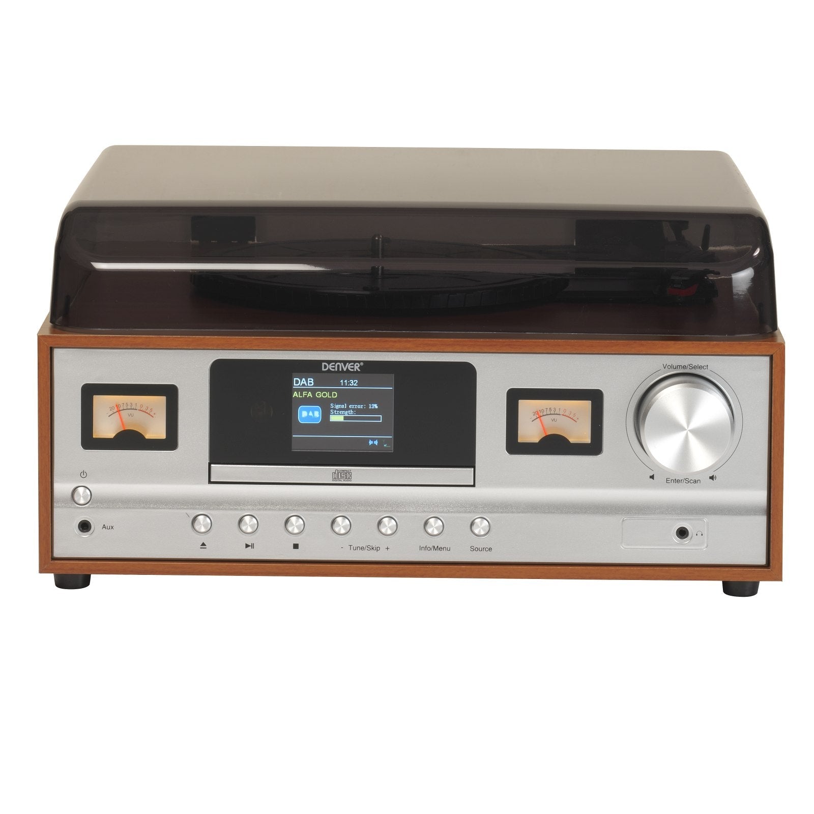 denver mrd 52lw light wood retro musikcenter mit dab bluetooth vu metern plattenspieler – Ansicht 9 – Produktbild von Soundmaxx Online