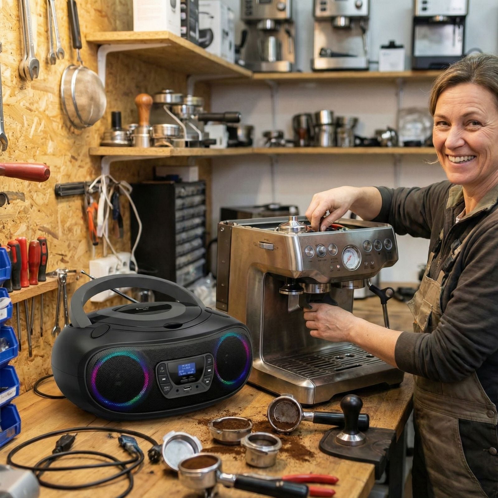 DENVER TDB-212 – DAB+ Boombox mit Bluetooth CD-Player AUX