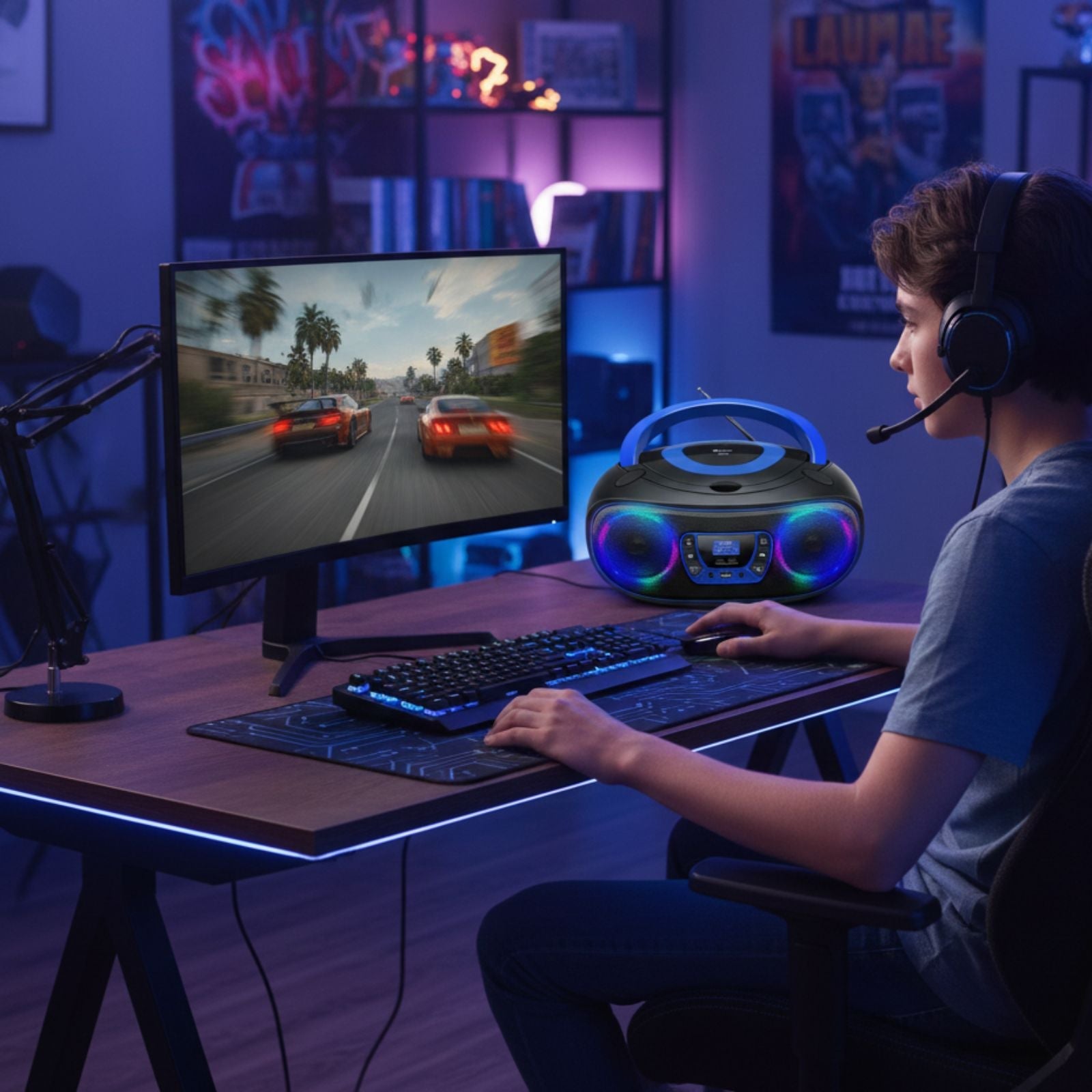 DENVER TDB-212 – DAB+ Boombox mit Bluetooth CD-Player AUX