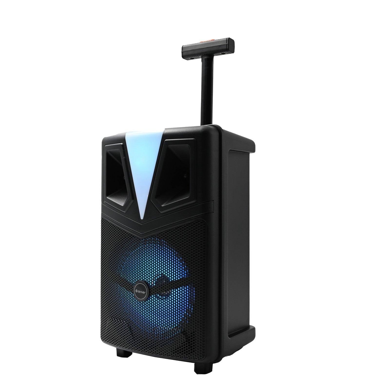 denver tsp 307 bluetooth trolley lautsprecher 120w mit led disco light akku mikrofon usb microsd fur mp3 playback – Rückansicht – Produktbild von Soundmaxx Online