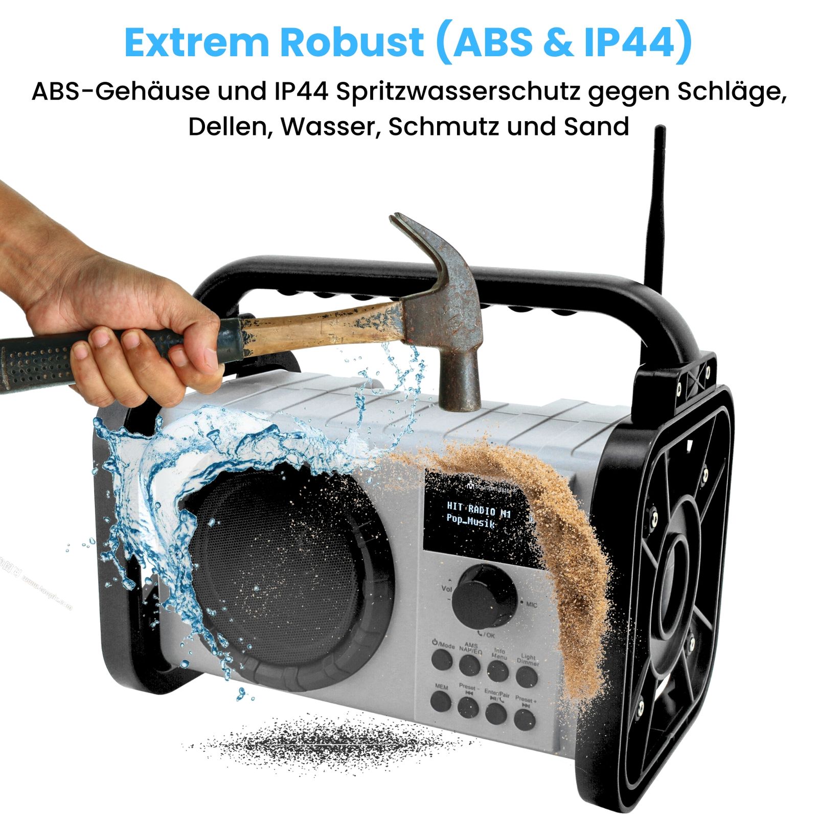 Soundmaster DAB80SG Baustellenradio Gartenradio