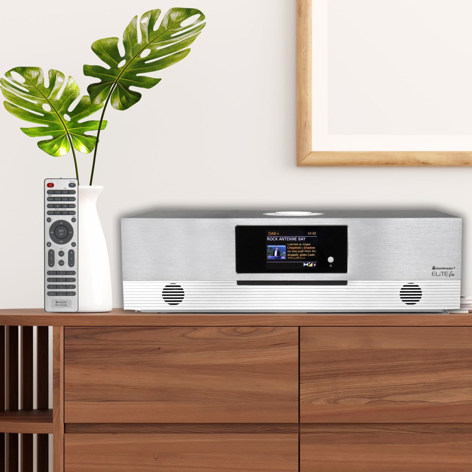 soundmaster eliteline icd2080we internetradio kompaktanlage cd player wlan bluetooth dab ukw radio spotify connect undok app steuerung – Detailaufnahme – Produktbild von Soundmaxx Online