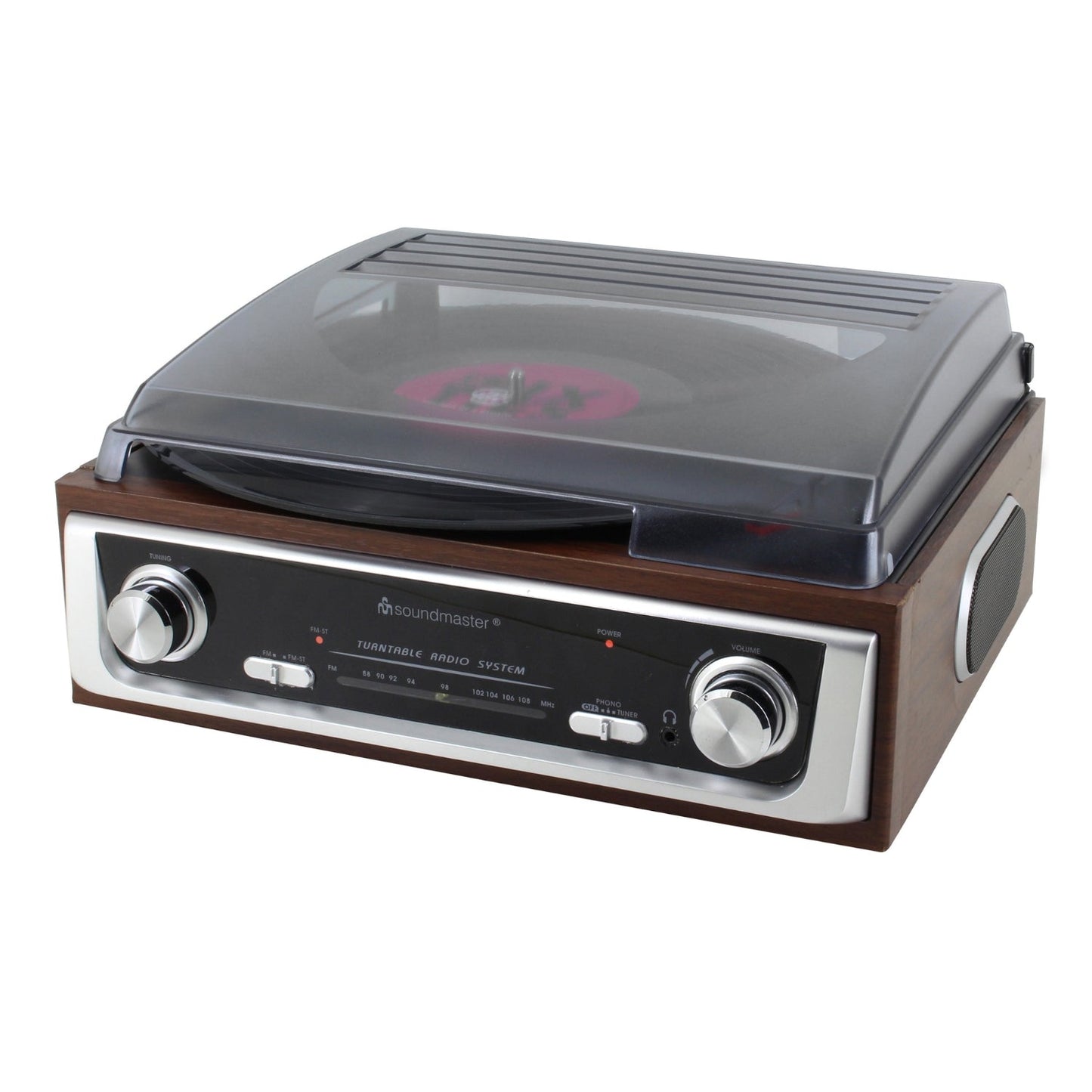 soundmaster pl196h plattenspieler radio eigebaute lautsprecher kopfhorerbuchse retro nostalgie – Ansicht 5 – Produktbild von Soundmaxx Online