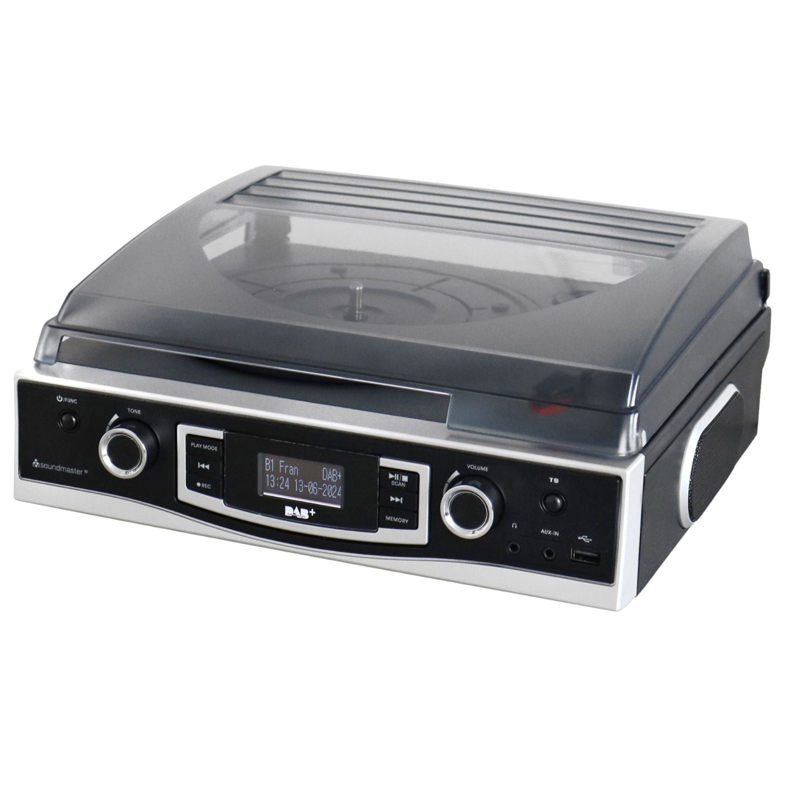 Soundmaster PL590SW Plattenspieler DAB+ Radio eingebaute