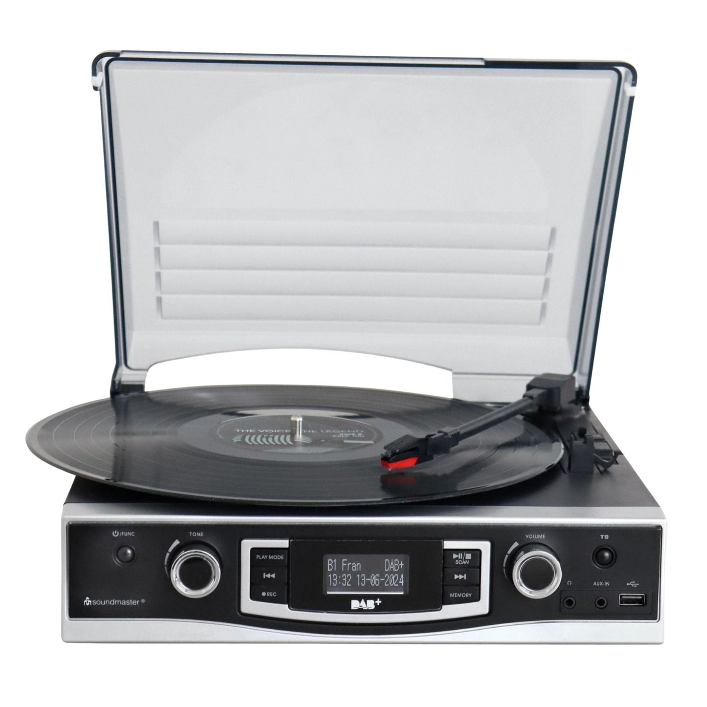 Soundmaster PL590SW Plattenspieler DAB+ Radio eingebaute