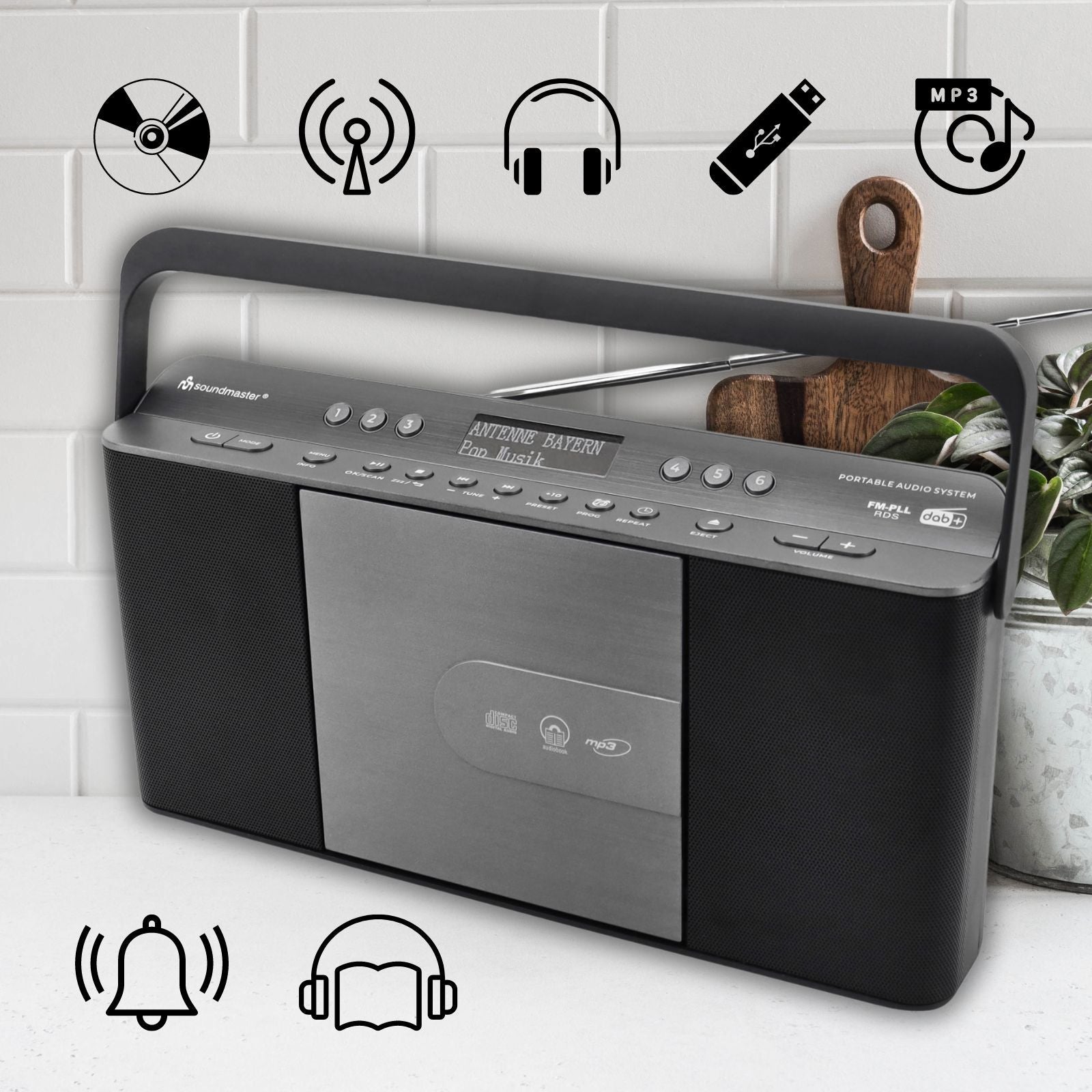 Soundmaster RCD1870SW tragbares Digitalradio mit CD-Player