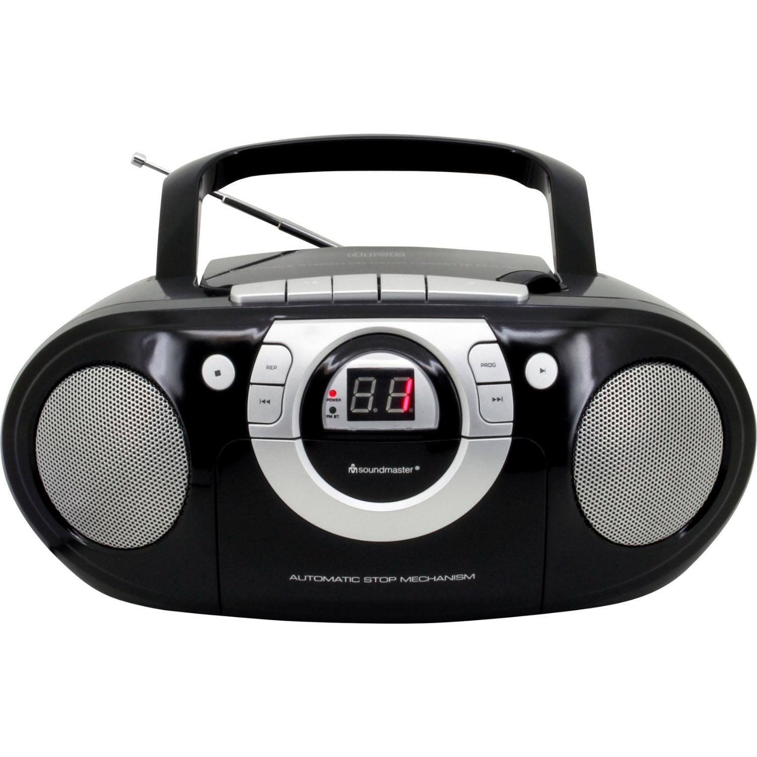 soundmaster scd5100sw radio tragbarer cd player kassettenrecorder radiorecorder – Rückansicht – Produktbild von Soundmaxx Online