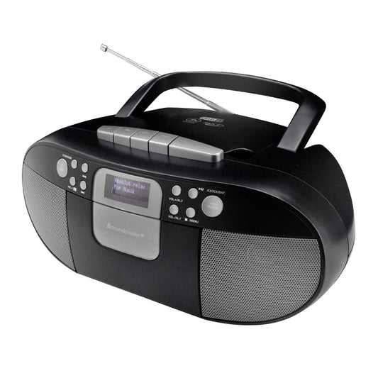 Soundmaster SCD7800SW tragbares Digitalradio CD-Player Kassette Hörbuchfunktion DAB+ UKW-Radio USB-Anschluss Kopfhöreranschluss – Frontansicht – Produktbild von Soundmaxx Online