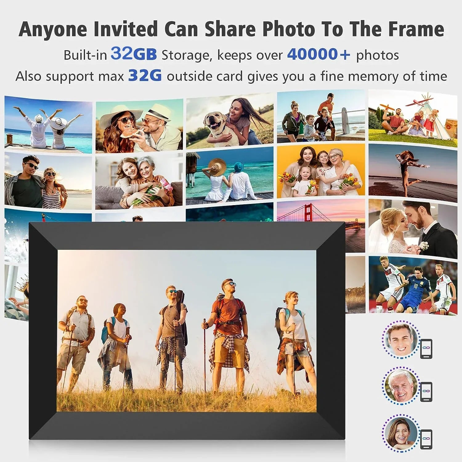 Frameo Wifi Digital Photo Frame 10.1 Inch 32GB/64GB Smart