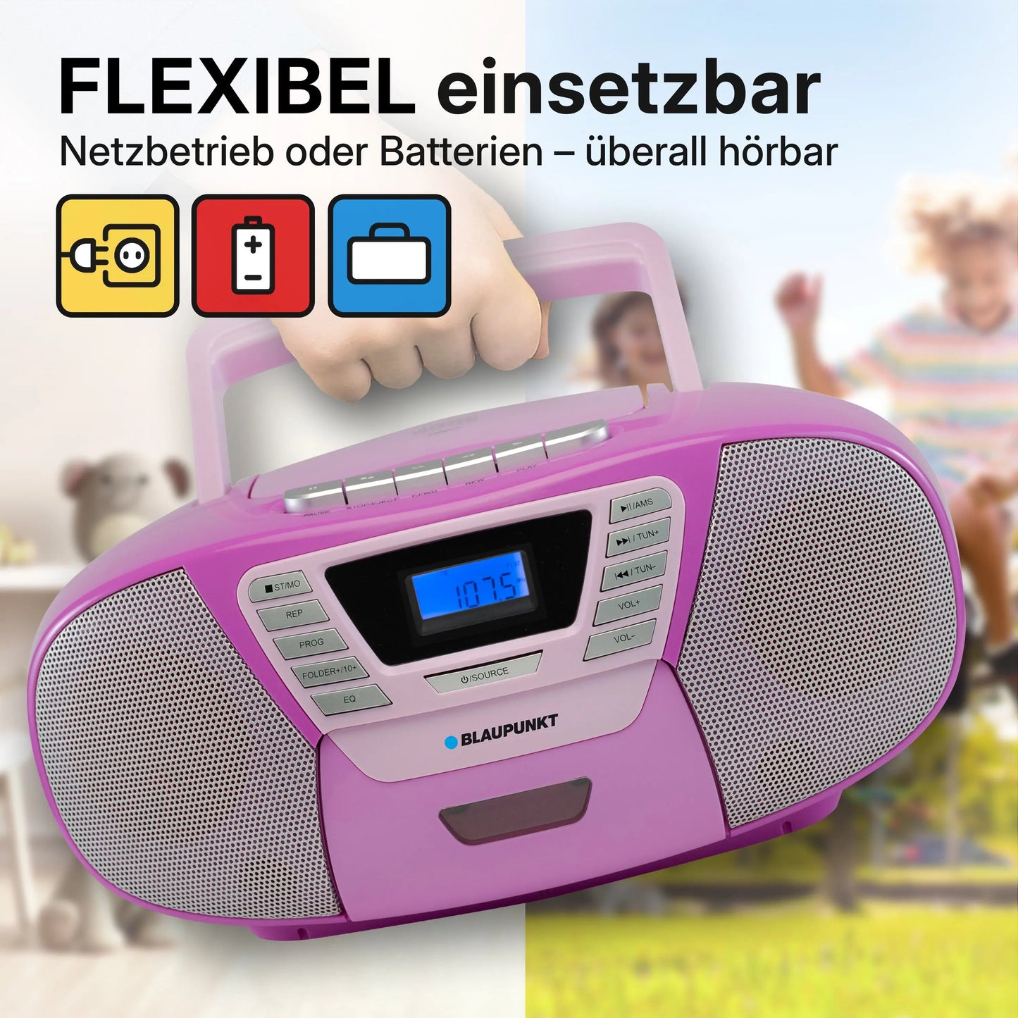 Blaupunkt BOOMBOX MIT CD PLAYER FÜR KINDER | B 120 Violett