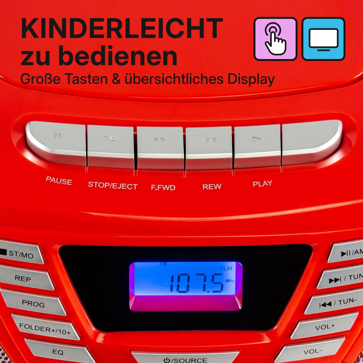 Blaupunkt BOOMBOX MIT CD PLAYER FÜR KINDER | B 120 Red