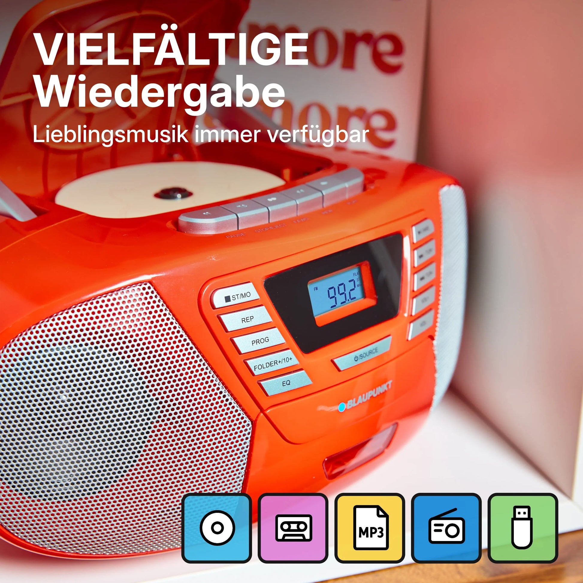 Blaupunkt BOOMBOX MIT CD PLAYER FÜR KINDER | B 120 Red