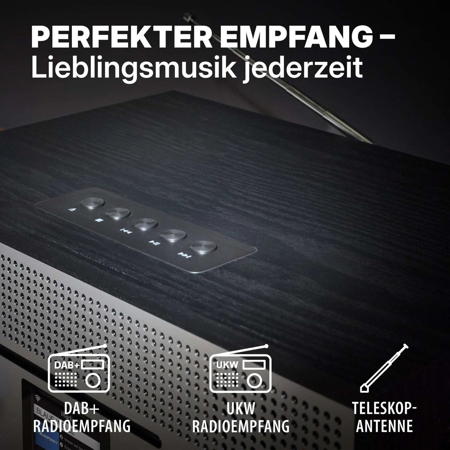 Blaupunkt Nostalgie Internetradio mit CD | MILANO Schwarz