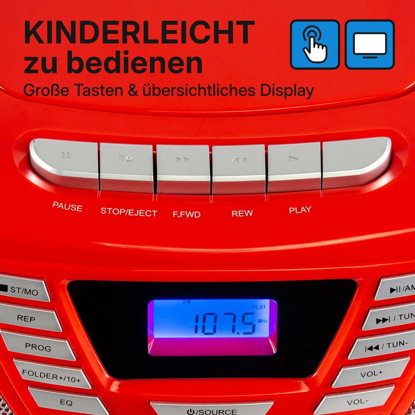 Blaupunkt BOOMBOX MIT CD PLAYER FÜR KINDER | B 120 Red