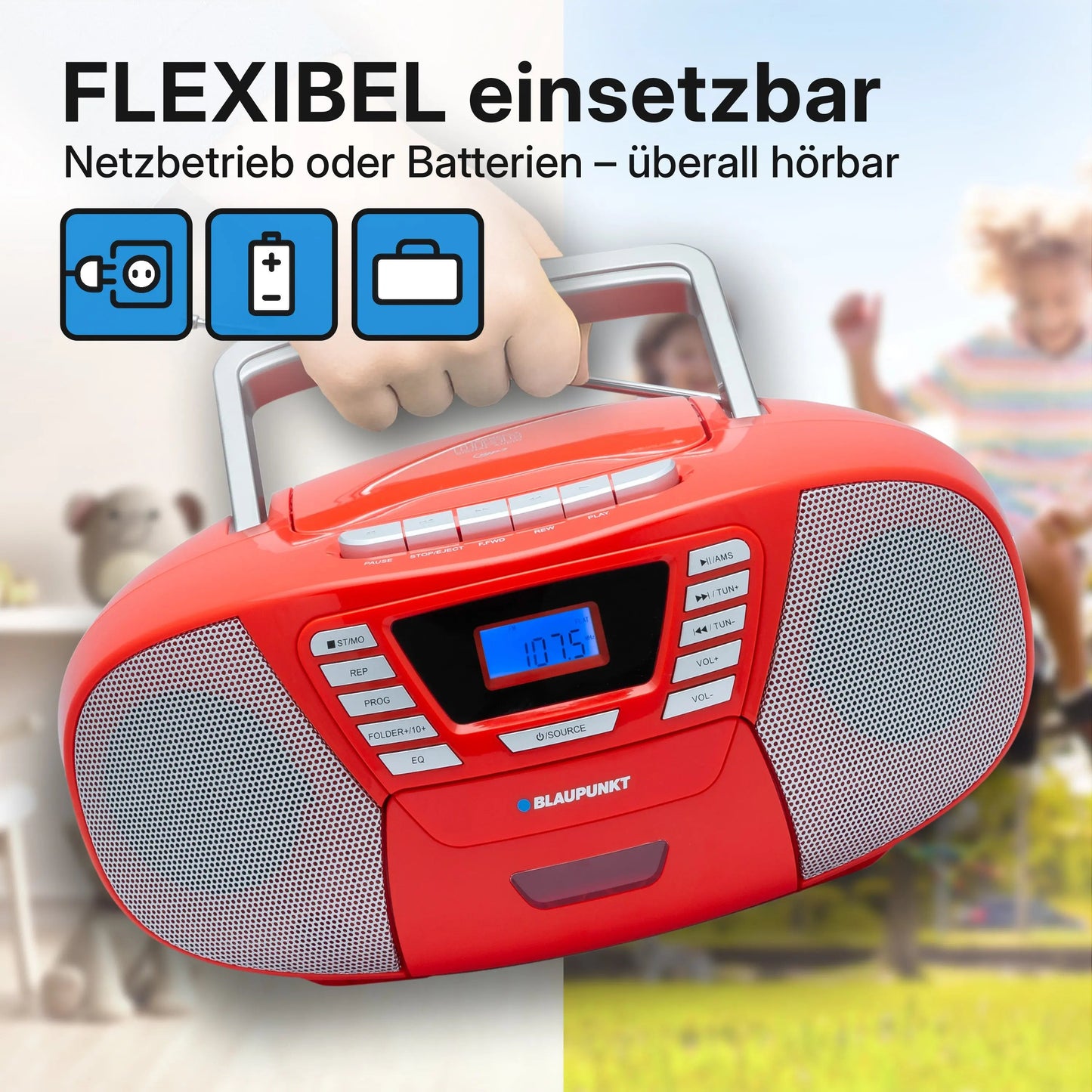 Blaupunkt BOOMBOX MIT CD PLAYER FÜR KINDER | B 120 Red