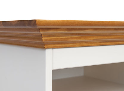 Bologna Elegante HiFi-Lowboard 167 cm – Kiefer Massivholz, Weiß/Eiche