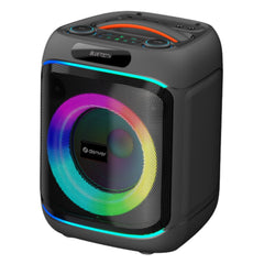 Denver BPS-270 Bluetooth Partylautsprecher mit 8" Woofer, BT-Mikrofon, 40W RMS, TWS, LED-Lichteffekten, USB, MicroSD, AUX, Karaoke & Akku