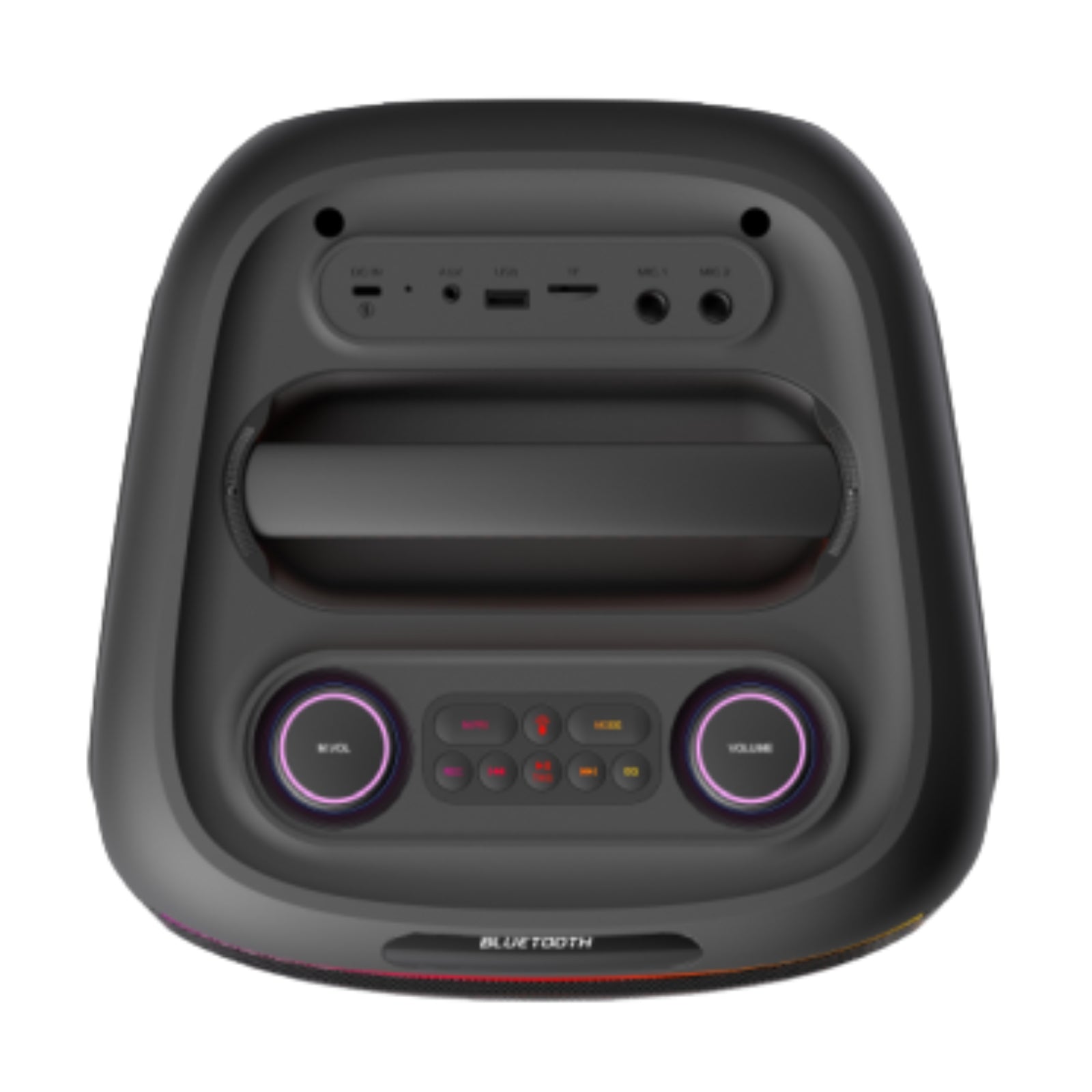 Denver BPS-270 Bluetooth Partylautsprecher mit 8" Woofer, 40W RMS, TWS, LED-Lichteffekten, USB, MicroSD, AUX, Karaoke & Akku