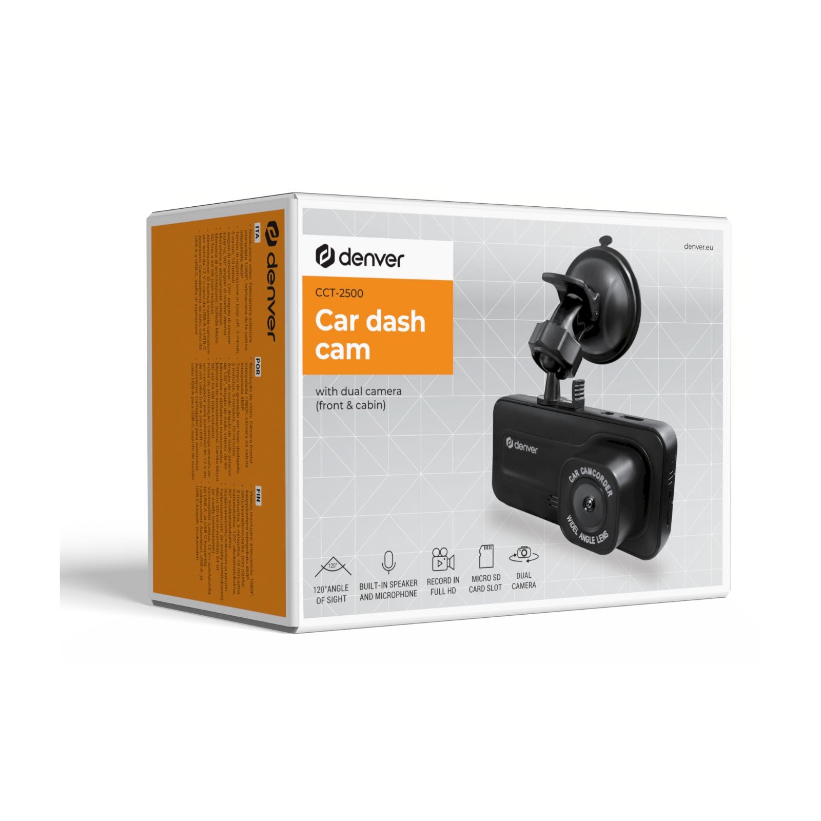 Denver CCT-2500 Dual-Dashcam 2’’ mit Front-