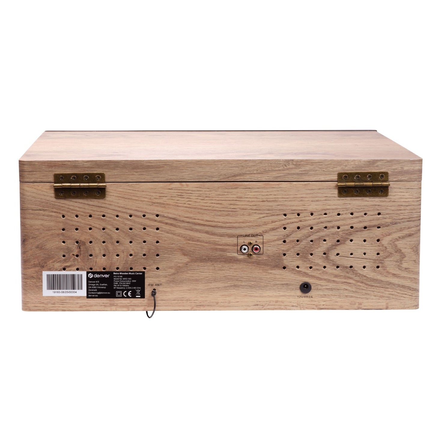 Denver MRD-180 Retro-Musikcenter mit Plattenspieler, DAB+/UKW, CD/MP3, Kassette, Bluetooth, USB-Aufnahme, AUX und Fernbedienung