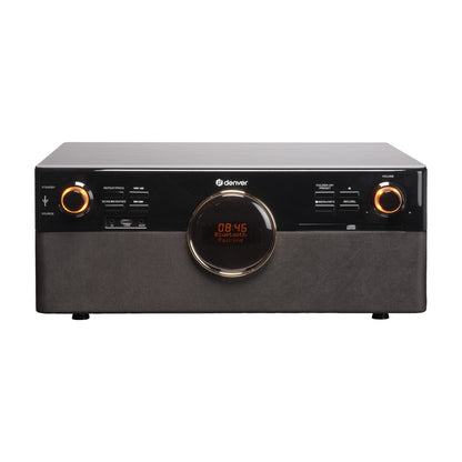 Centre musical rétro Denver MRD-180 avec platine vinyle, DAB+/FM, CD/MP3, cassette, Bluetooth, enregistrement USB, AUX et télécommande