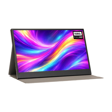DENVER PMO-15604 tragbarer 15,6 Zoll Full HD Monitor, Cover/Standfuß, Lautsprecher