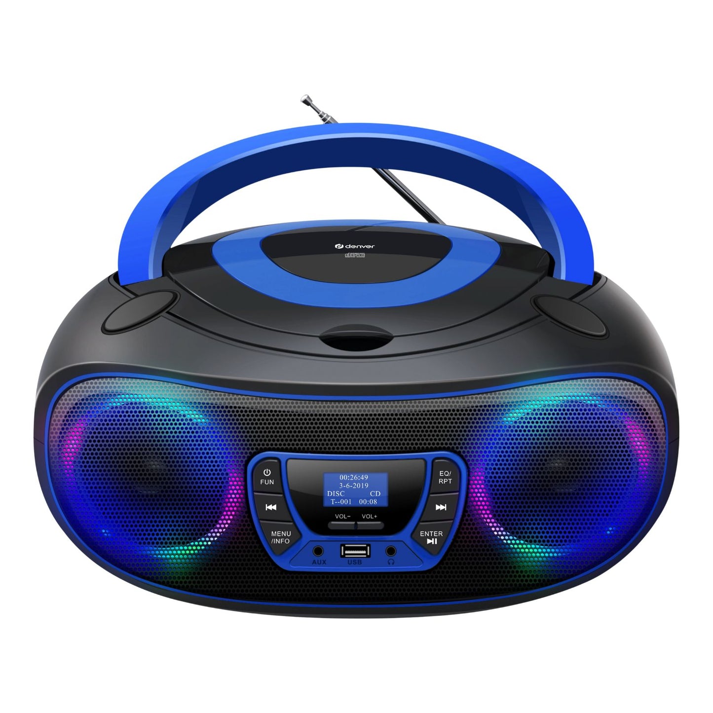DENVER TDB-212 – DAB+ Boombox mit Bluetooth CD-Player AUX