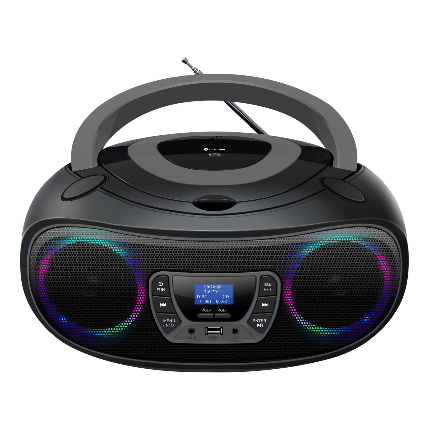 DENVER TDB-212 – DAB+ Boombox mit Bluetooth CD-Player AUX