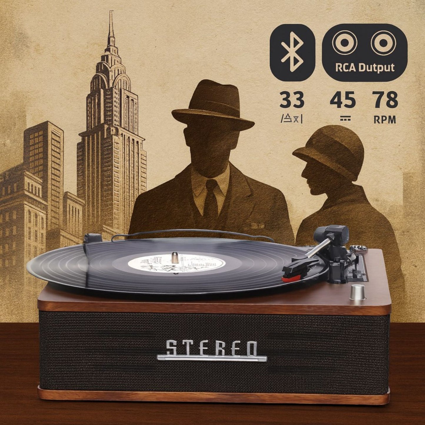 Denver VPB-262 Retro Plattenspieler mit Bluetooth 5.0