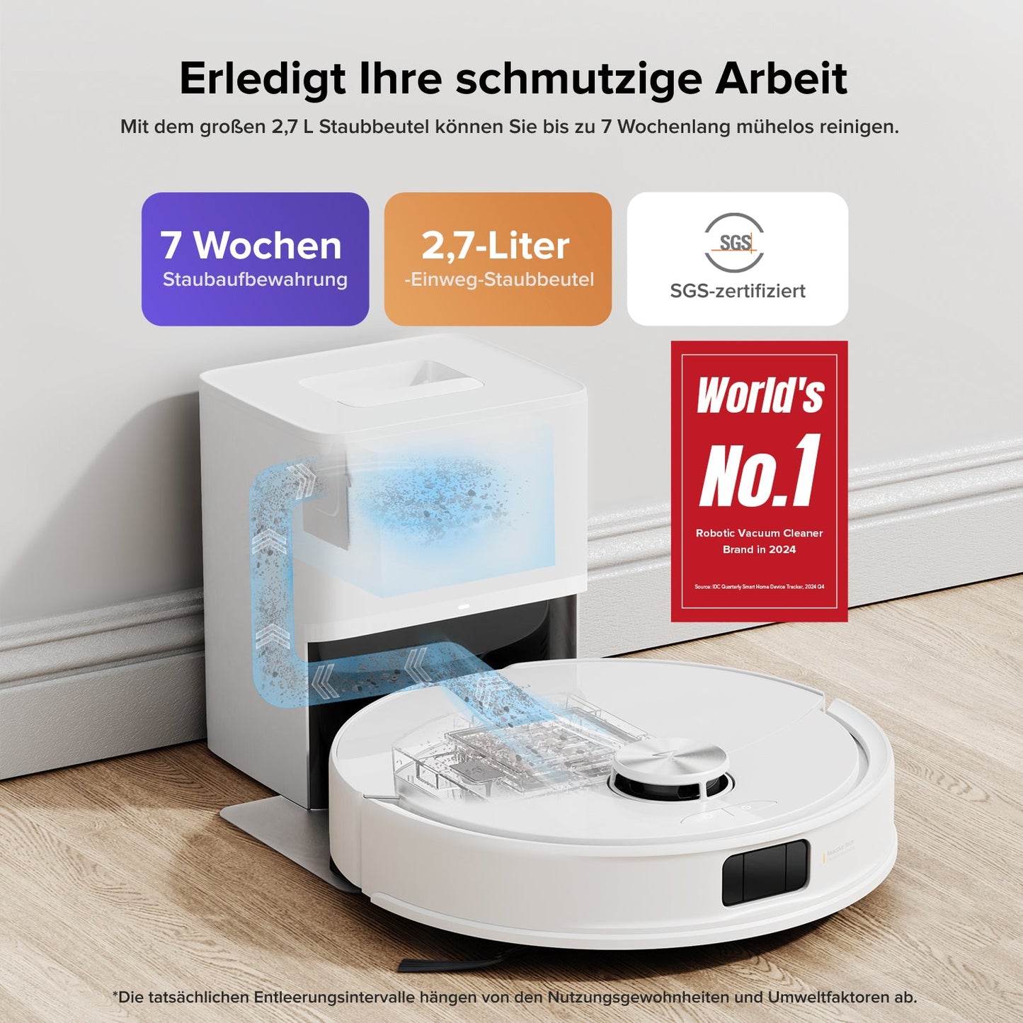 Roborock Q10 S5+ Saug- und Wischroboter mit Auto-Entleerungsstation