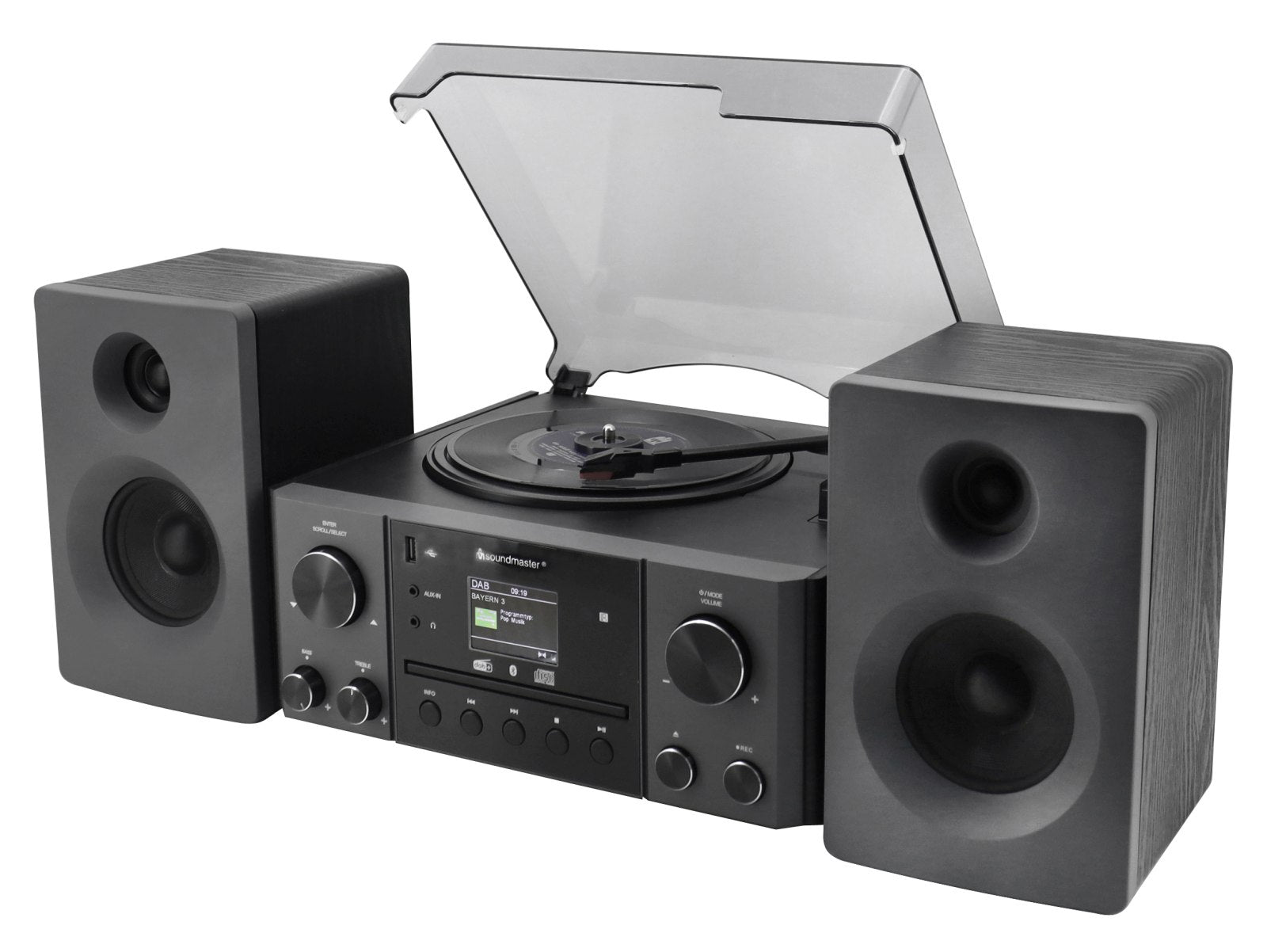 Soundmaster MCD1950SW Stereoanlage mit Plattenspieler DAB+
