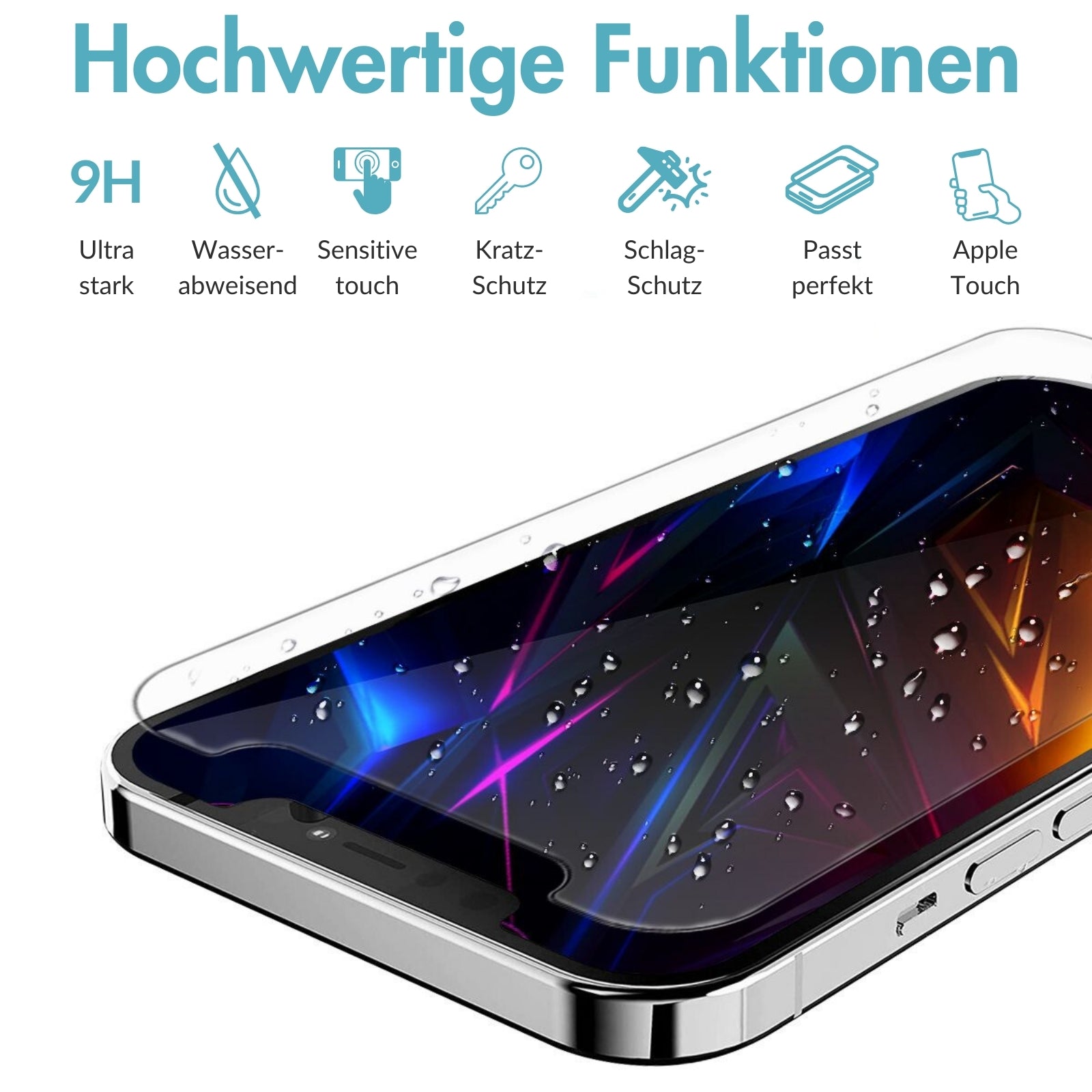 MonkeyTEC 3er-Set Panzerglas 9H Anti-Fingerprint