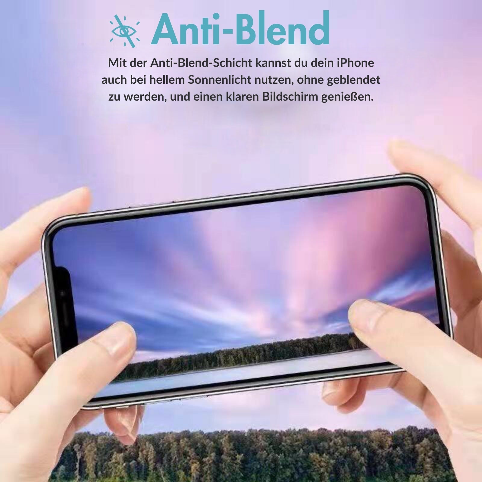 MonkeyTEC 3er-Set Blendschutzfolie 9H Augenschutz