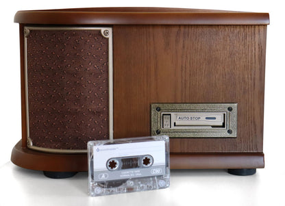 Soundmaster NR565DAB Equipo estéreo nostálgico 7 en 1 Tocadiscos DAB+ CD-MP3 USB Casete Digitalización BT Ecualizador