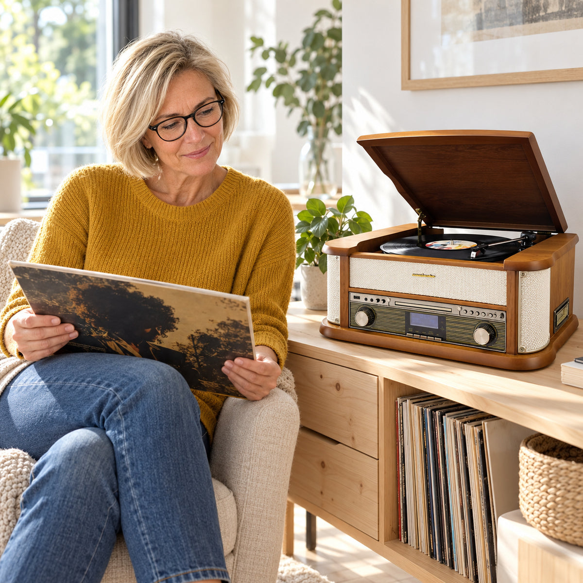 Soundmaster NR566BE Stereoanlage in einer Wohnszene
