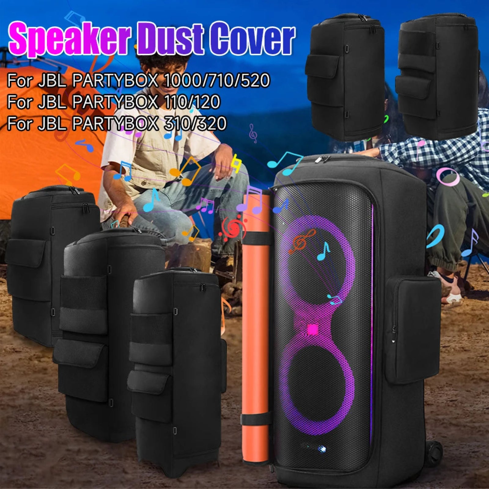 Speaker Carry Cover with Mic Pocket Portable Speaker Dust